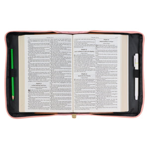 Pastel Meadow Pink Watercolor Faux Leather Bible Cover - I AM INTENTIONAL 