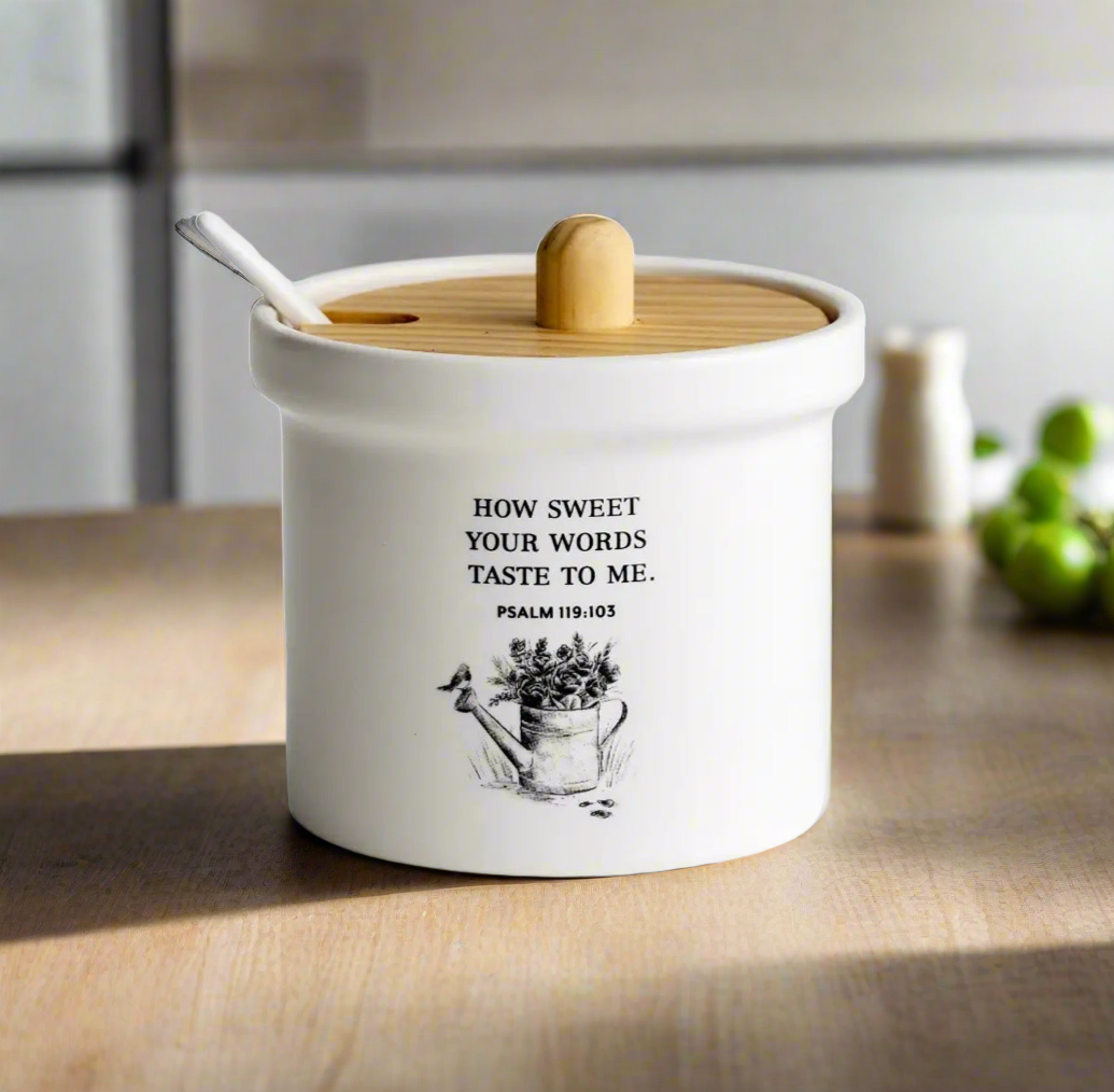 How Sweet - Condiment Jar with Ceramic Spoon - I AM INTENTIONAL 