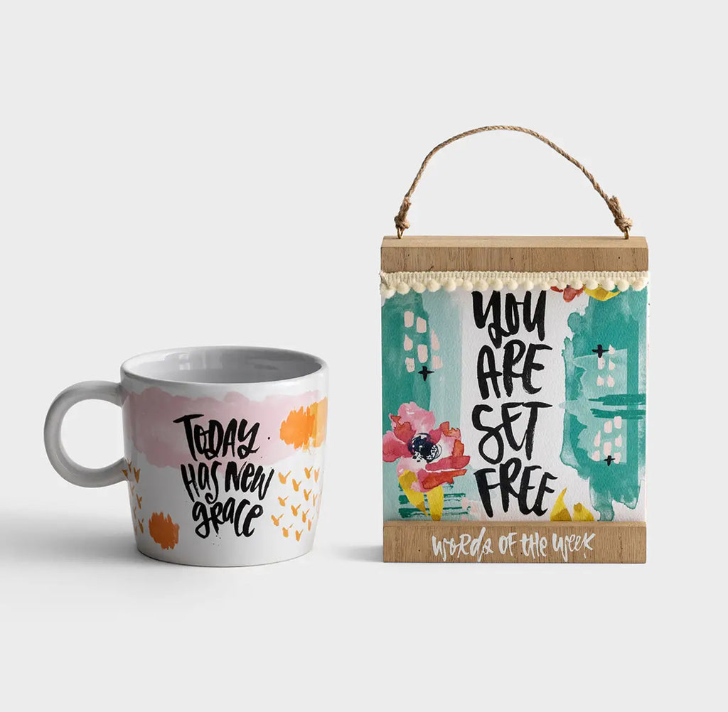 Katygirl - Words of the Week and New Grace Ceramic Mug - Gift Set