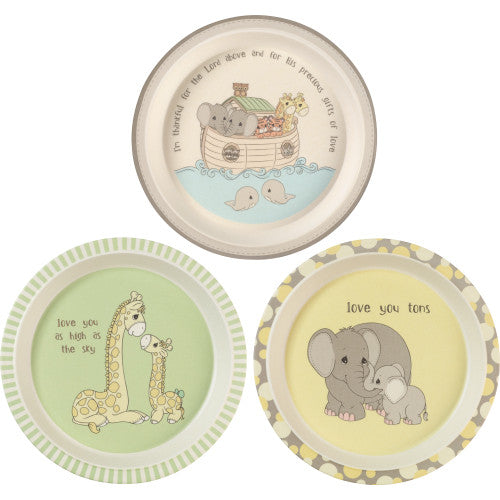 3-Piece Bamboo Plate Set for children